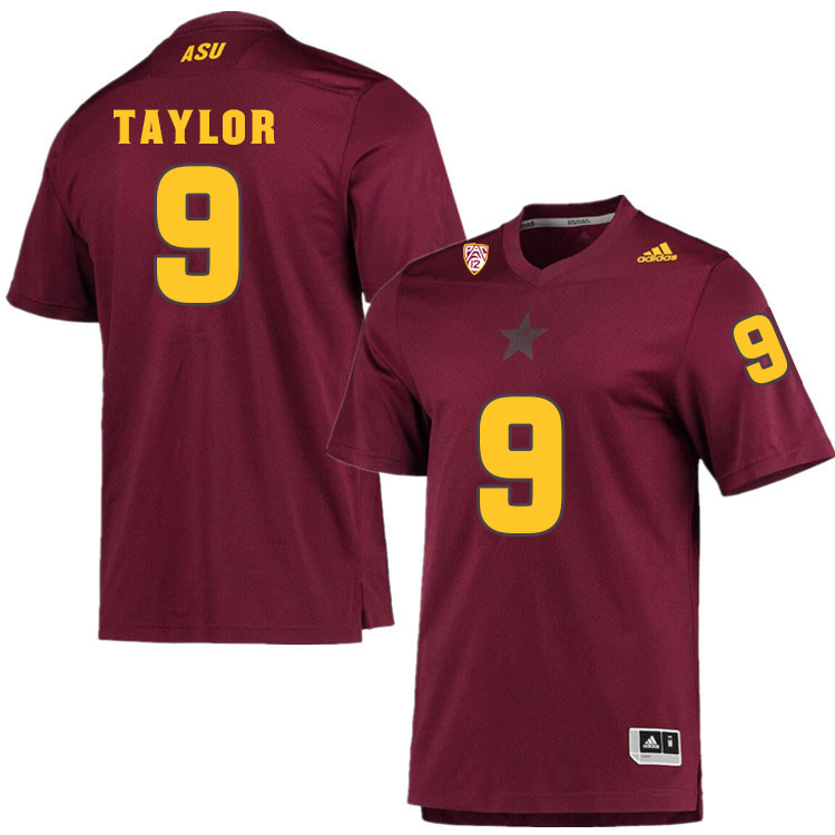 Men #9 D.J. TaylorArizona State Sun Devils College Football Jerseys Sale-Maroon